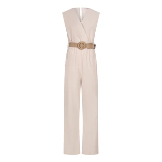 Esqualo Dames Jumpsuit Sp25.30018 NATUREL