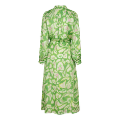 Esqualo Dames Maxi-jurk Sp25.15004 Groen dessin