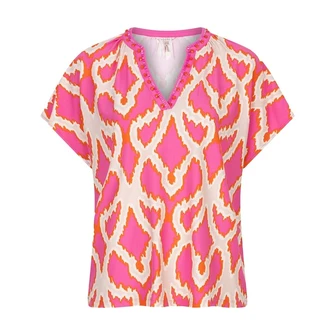 Esqualo dames top met print Roze