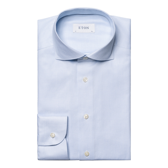 Eton Heren Overhemd 10001211220 Midden blauw