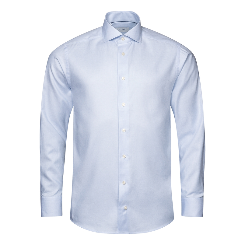 Eton Heren Overhemd 10001211220 Midden blauw
