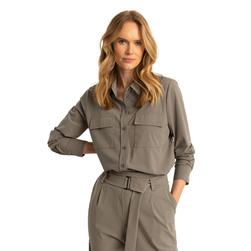 Expresso Dames Blouse Ex13-25018 Taupe