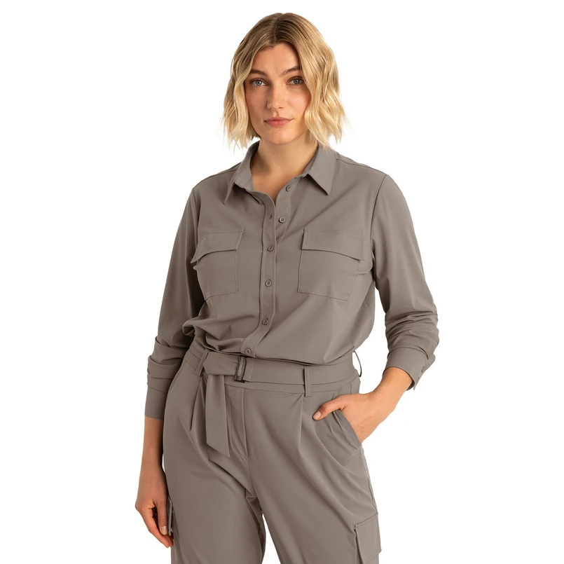 Expresso Dames Blouse Ex13-25018 Taupe