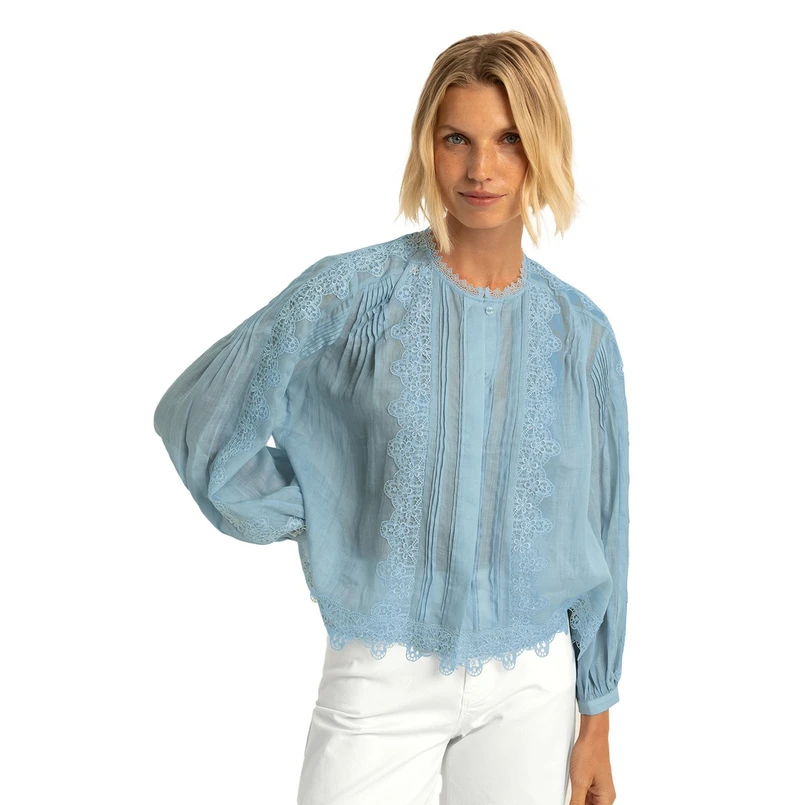 Expresso Dames Blouse Ex14-25183 Bleu