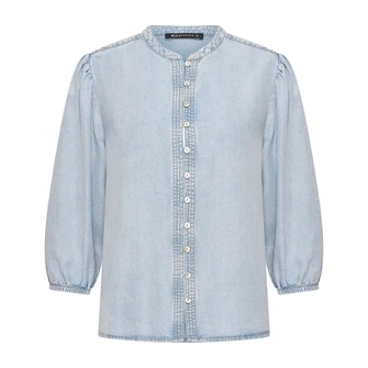 Expresso Dames Blouse Ex14-25205 Light blue denim