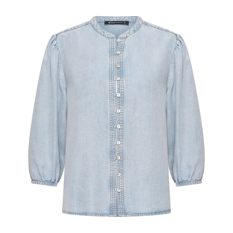 Expresso Dames Blouse Ex14-25205 Light blue denim