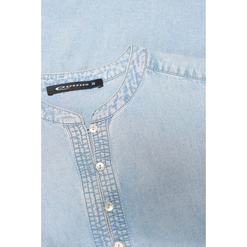 Expresso Dames Blouse Ex14-25205 Light blue denim