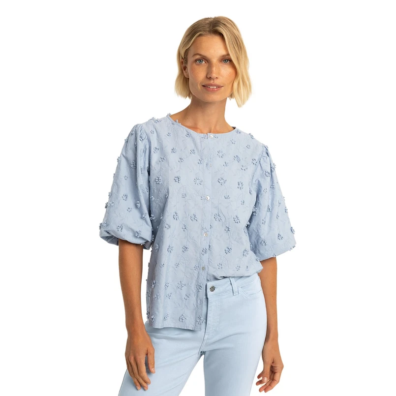 Expresso Dames Blouse Ex14-25290 Bleu