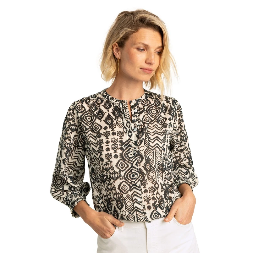 Expresso Dames Blouse Ex14-25357 Midden bruin