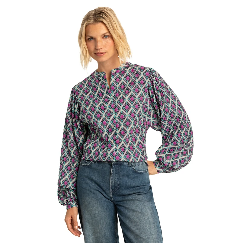 Expresso Dames Blouse Ex25-14013 Aqua