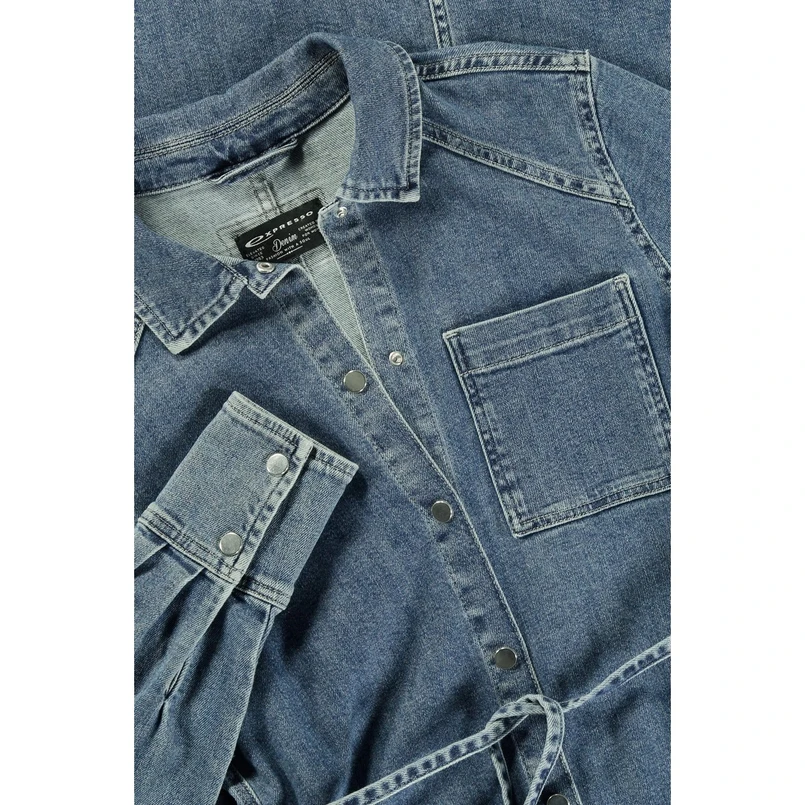 Expresso Dames Jurk Ex25-32001 Mid blue denim
