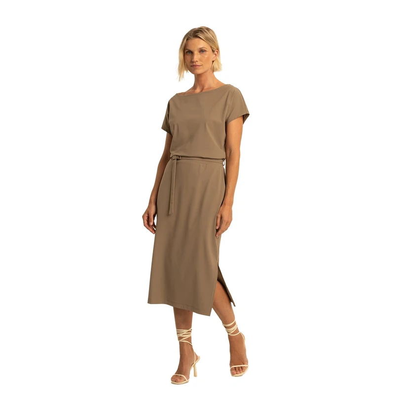 Expresso Dames Jurk Ex32-25288 Midden bruin