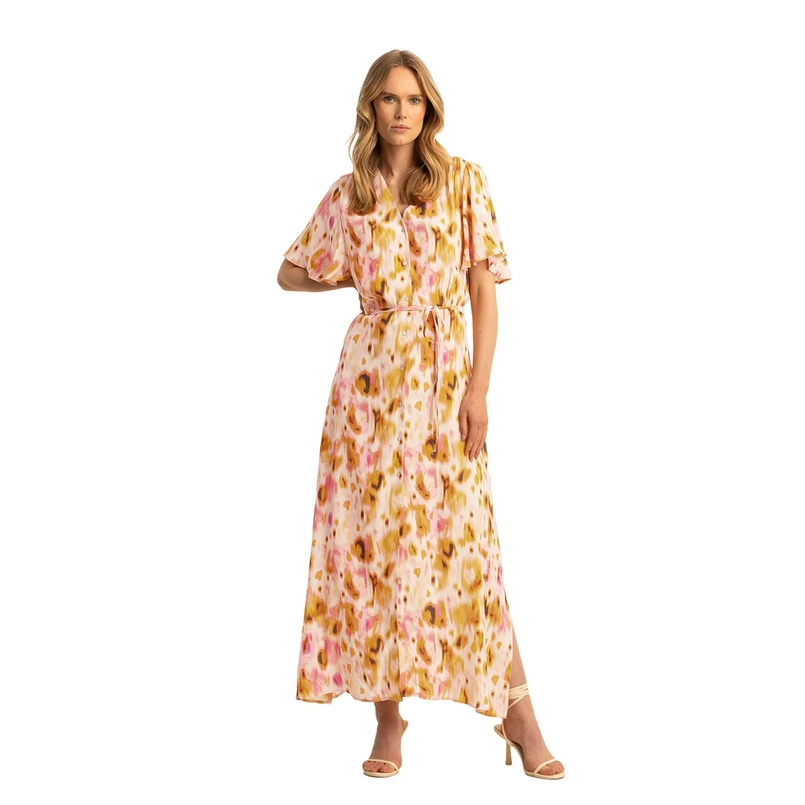 Expresso Dames Maxi-jurk Ex25-32004 Oker