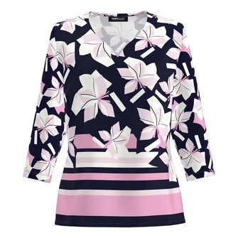 Frank Walder Dames Blouse Nos715421 Rood dessin