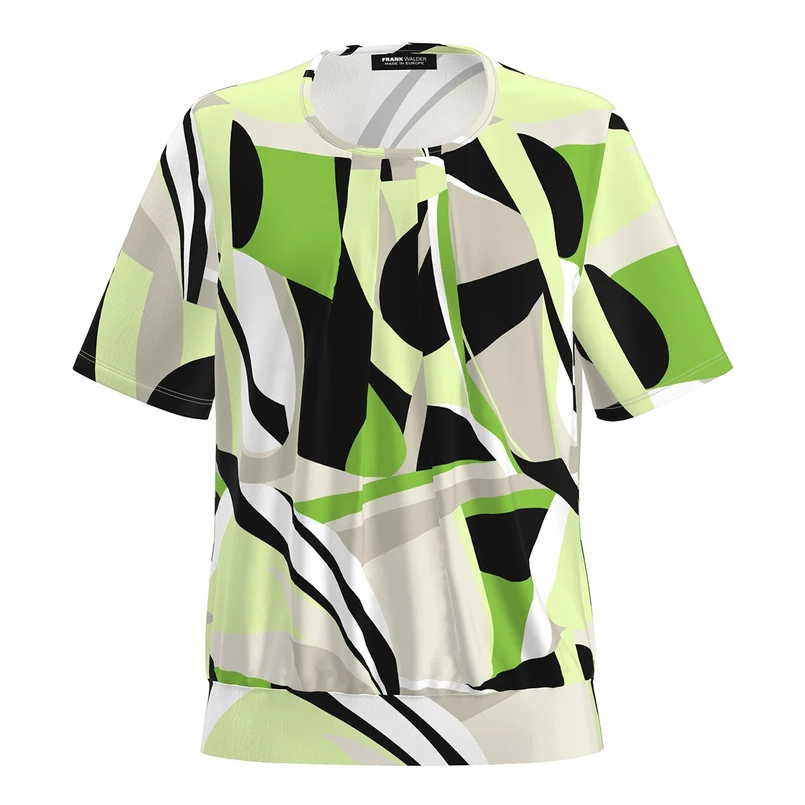 Frank Walder Dames Blouse Nos715422 Groen dessin