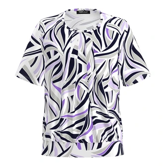 Frank Walder Dames Blouse Nos715422 Paars dessin