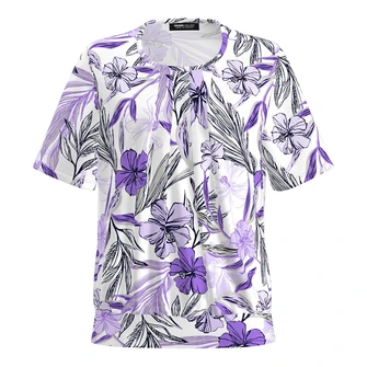 Frank Walder Dames Blouse Nos715422 Paars dessin
