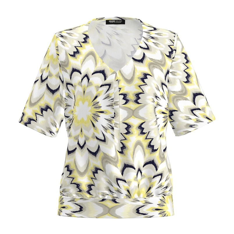 Frank Walder Dames Blouse Nos715436 Geel dessin