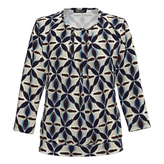 Frank Walder Dames Blouse Nos725423 Bruin dessin
