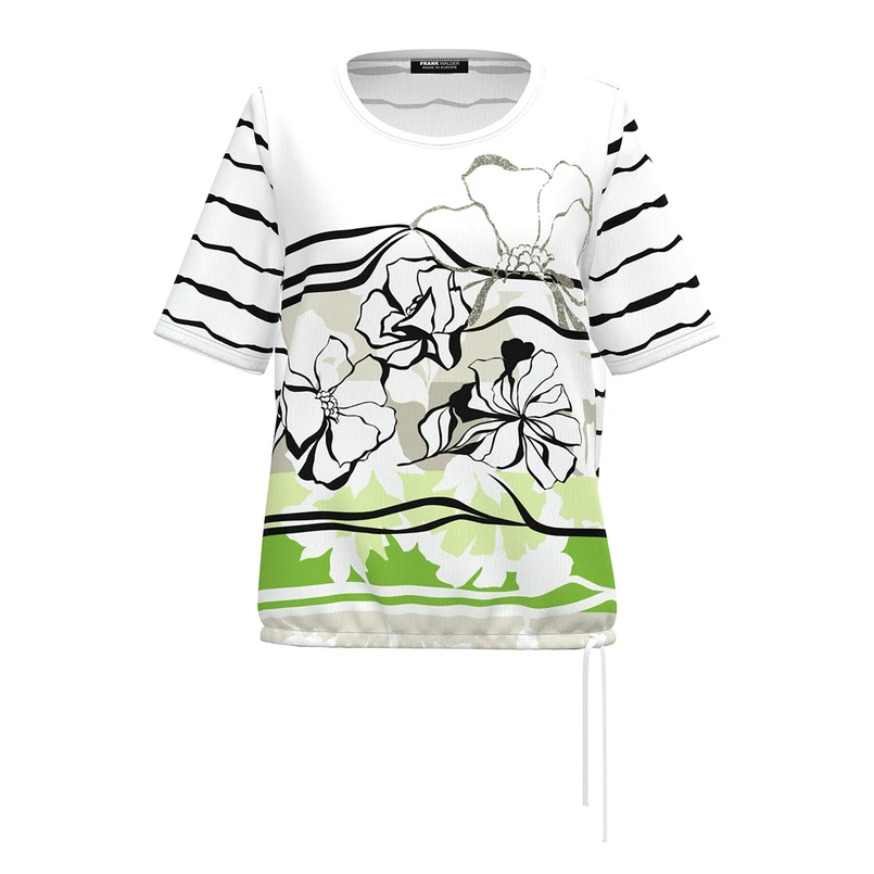 Frank Walder Dames Blouse S51202425 Groen dessin