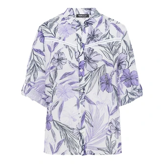 Frank Walder Dames Blouse S52303104 Paars dessin