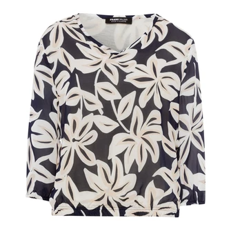 Frank Walder Dames Blouse S53603102 Blauw dessin