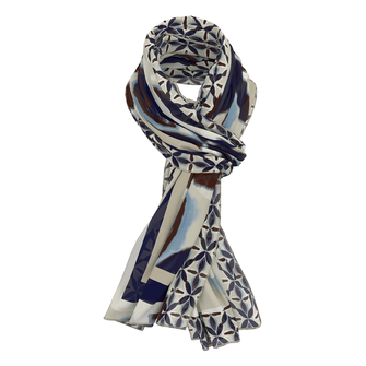 Frank Walder Dames Sjaal Nos725770 Blauw dessin