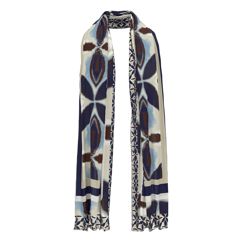 Frank Walder Dames Sjaal Nos725770 Blauw dessin