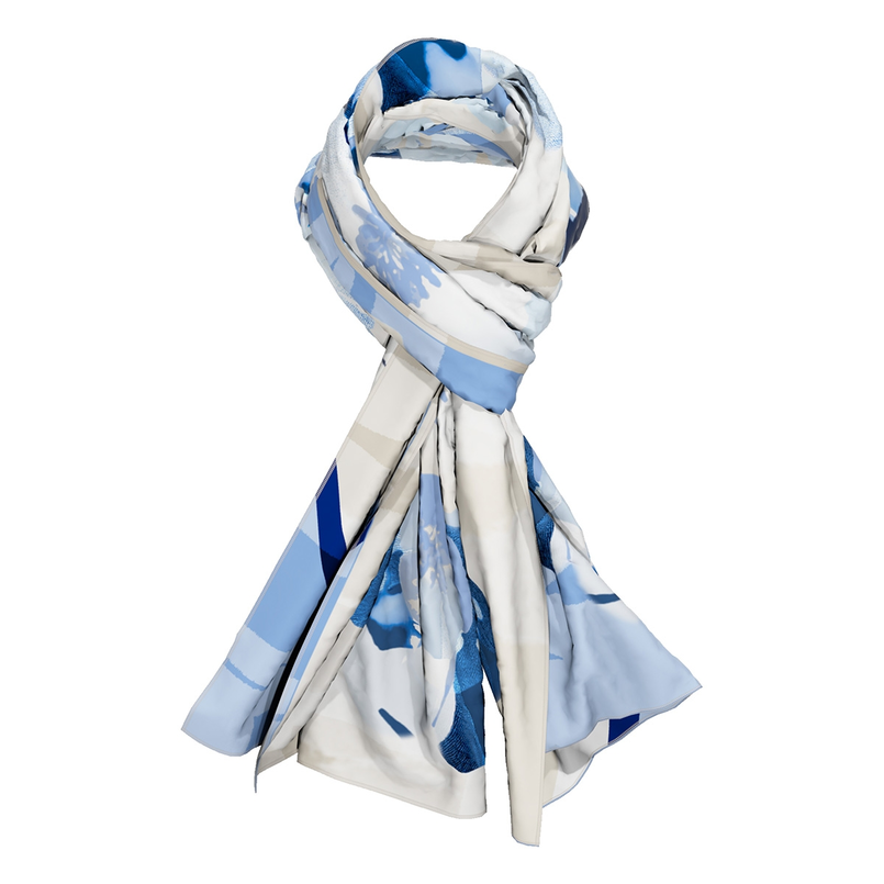 Frank Walder Dames Sjaal S52103770 Blauw dessin