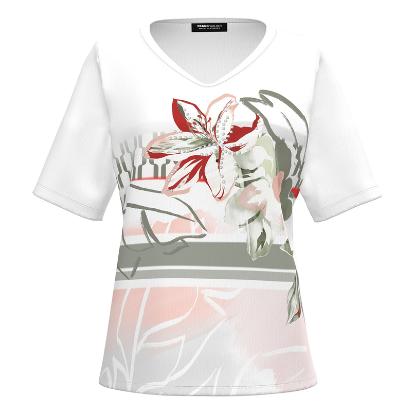 Frank Walder Dames Top S52203405 Rood dessin