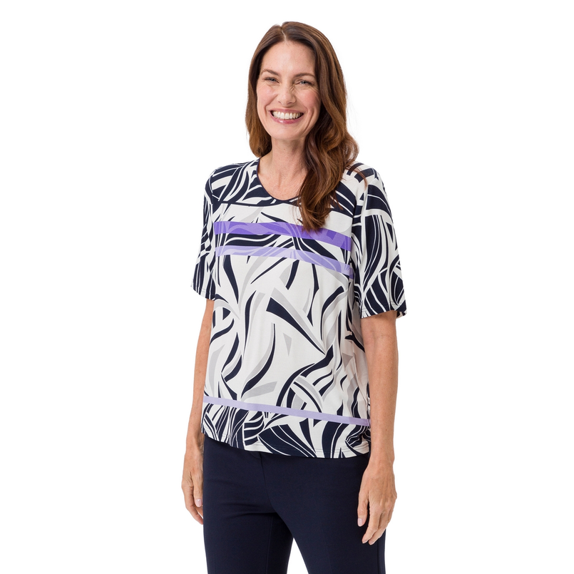 Frank Walder Dames Top S52303406 Paars dessin