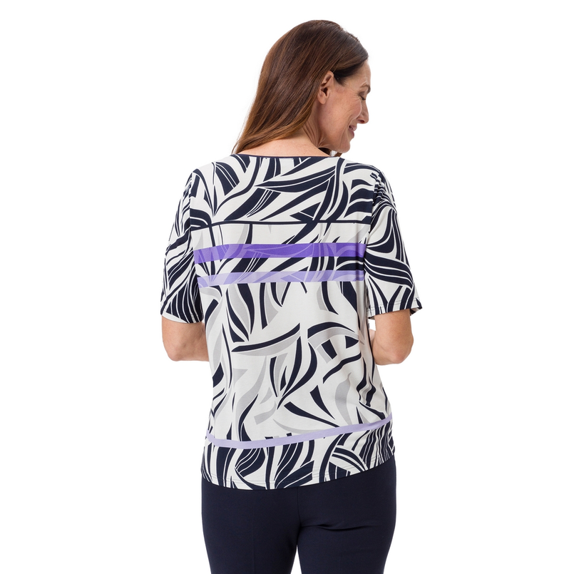 Frank Walder Dames Top S52303406 Paars dessin
