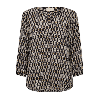 Freequent Dames Blouse 206671 Zwart dessin