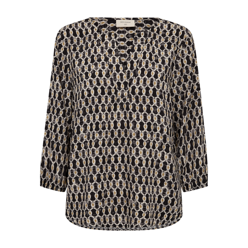 Freequent Dames Blouse 206671 Zwart dessin