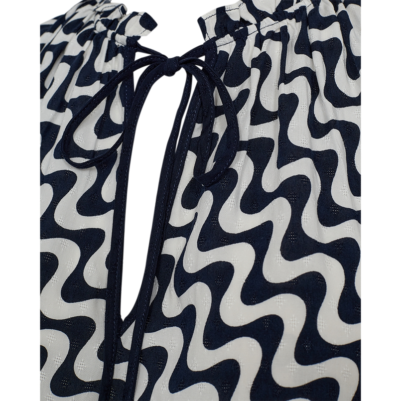Freequent dames blouse met print Blauw dessin