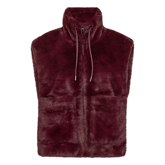 Freequent dames fluffy gilet Bordeaux