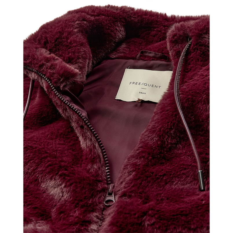 Freequent dames fluffy gilet Bordeaux