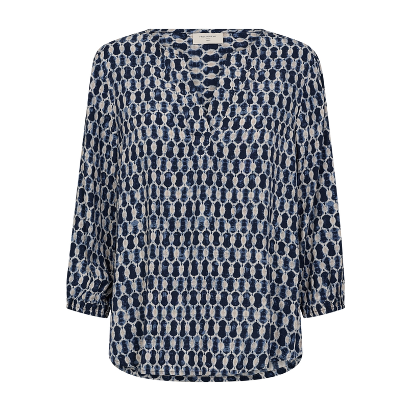 Freequent dames print blouse Blauw dessin