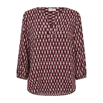 Freequent dames printe blouse Rood dessin