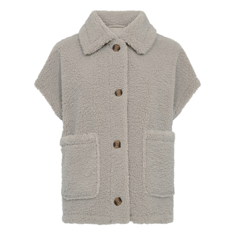Freequent dames teddy bodywarmer Taupe