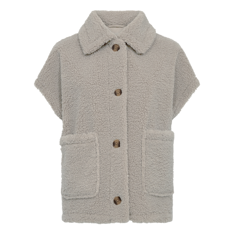 Freequent dames teddy bodywarmer Taupe