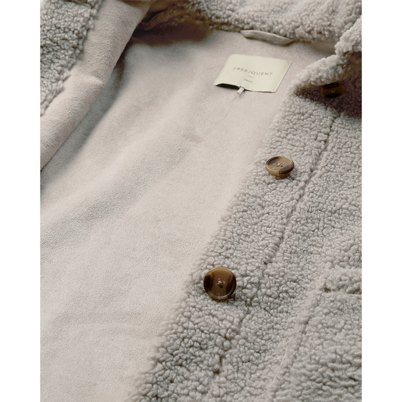 Freequent dames teddy bodywarmer Taupe