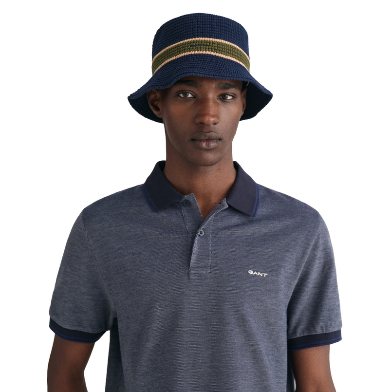 Gant Heren Polo SS 2057029.423 Midden blauw