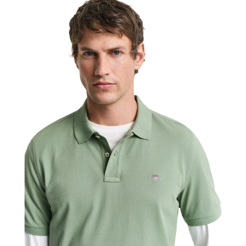 Gant Heren Polo SS 2210.362 Olijf