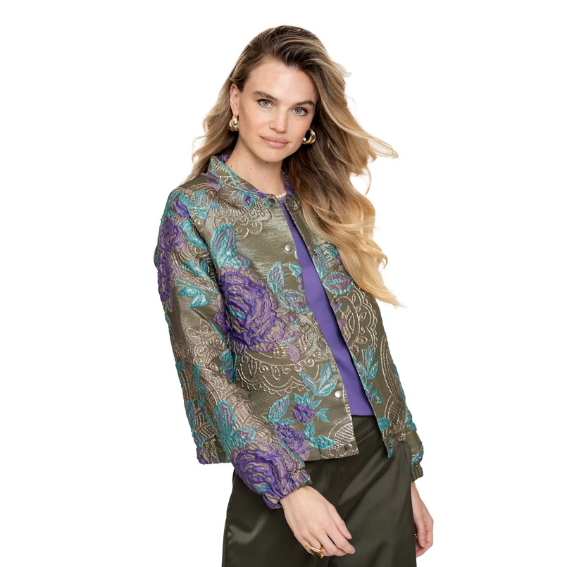 Geisha Dames Blazer 55713-20 Groen dessin
