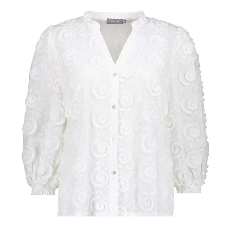 Geisha Dames Blouse 53103-26 OFF-WHITE