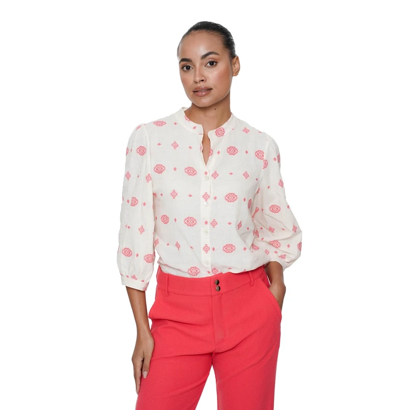 Geisha Dames Blouse 53176-70 OFF-WHITE