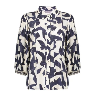 Geisha Dames Blouse 53200-20 Blauw dessin