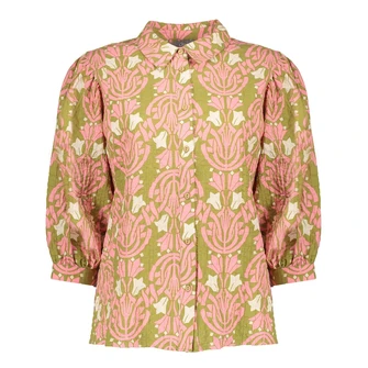 Geisha Dames Blouse 53208-20 Groen dessin