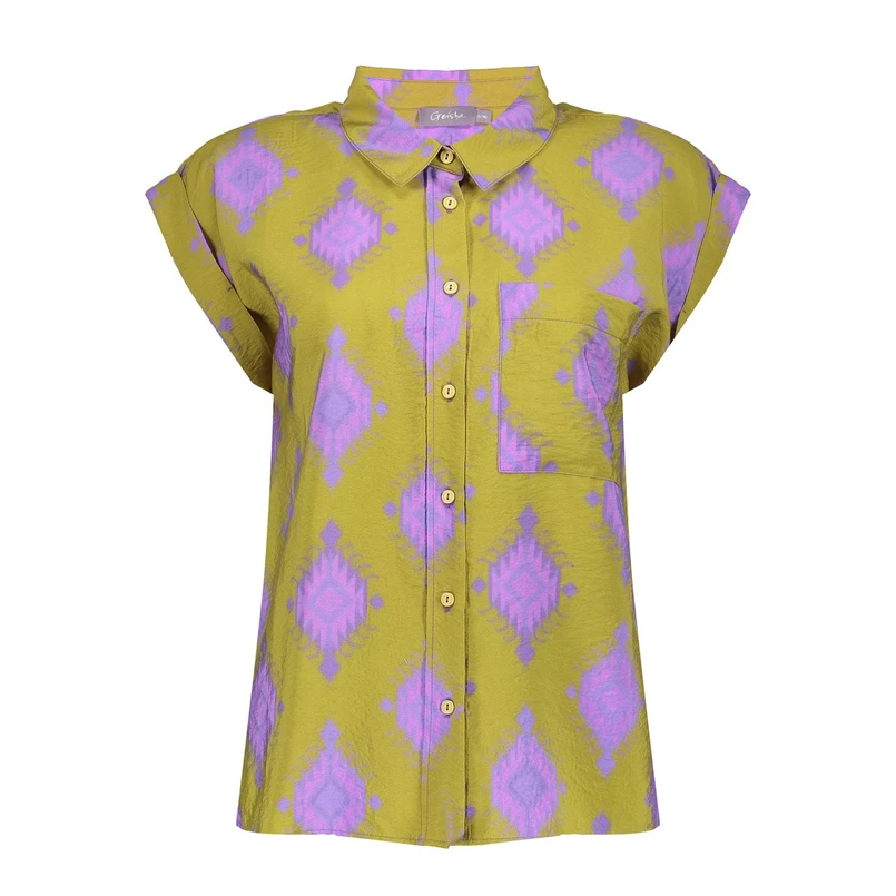 Geisha Dames Blouse 53210-20 Groen dessin